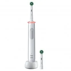 Oral-B Rotationszahnbürste Pro 3 3000 Cross Action, Weiss - Elektrische Zahnbürste